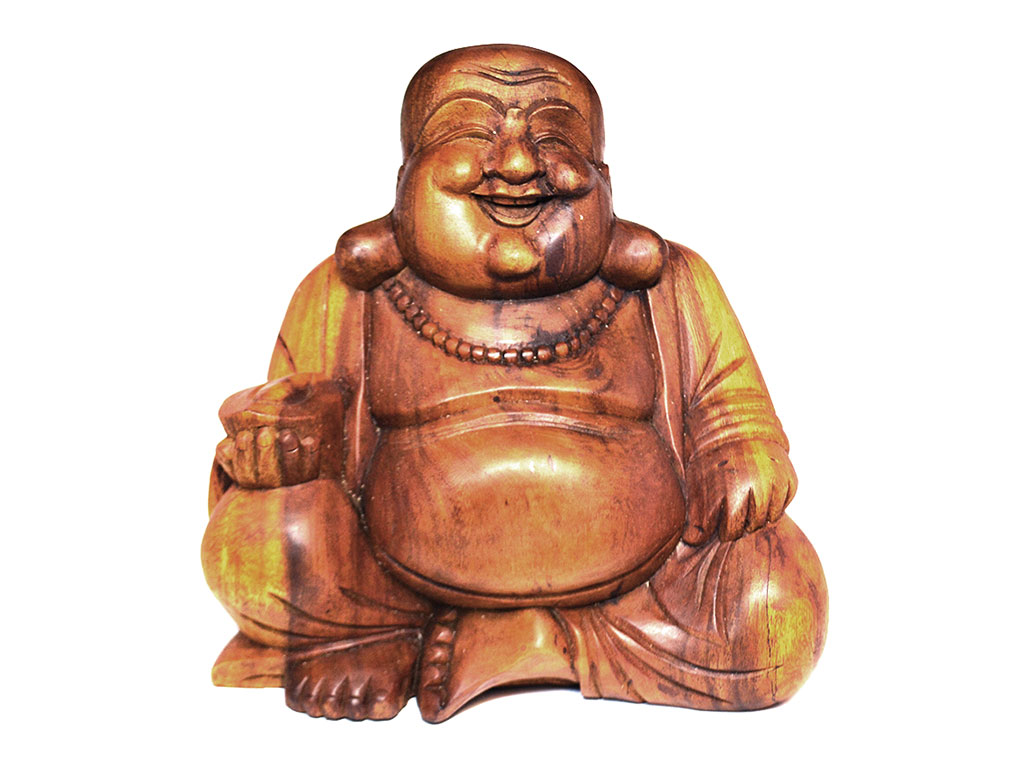 3D雕刻大型木笑佛