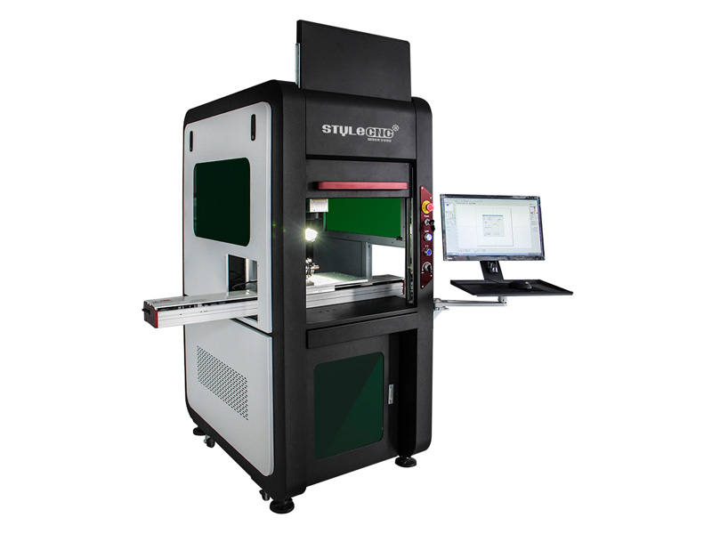 帶 X 軸工作臺的封閉式光纖激光打標系統 帶 X 軸工作臺的封閉式光纖激光打標系統