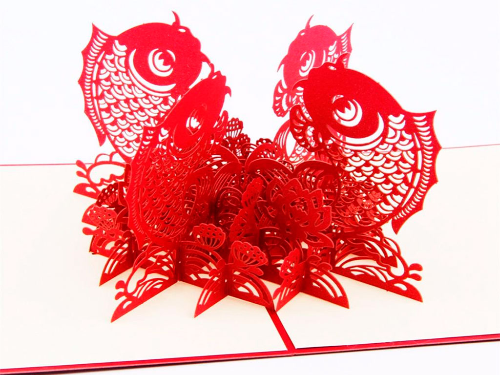 CO2 激光打標機3D賀卡剪紙項目