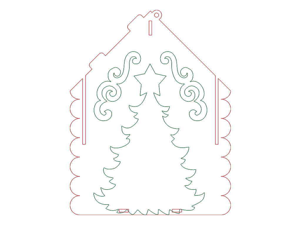 激光切割3D姜餅屋 CDR 文件