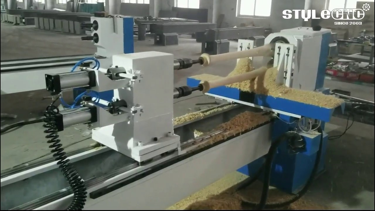 雙主軸自動數控木工車床，用于棒球棒